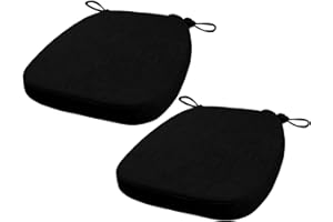 Orumrud 2er Set Almohadillas para sillas 40x38x33cm(3cm) Almohadillas para Interiores y Exteriores Funda de cojín para Muebles de Patio Negro
