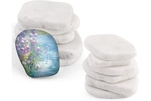 DYMHQ 12 Stück Flache Steine zum Bemalen, 3-8 cm Durchmesser Weiß Flache Steine, Glatte Kieselsteine zum Bemalen, Große Glatte Kieselsteine, Kieselsteine Weiß Flache, Glatte Dekosteine Naturstein für Kunst