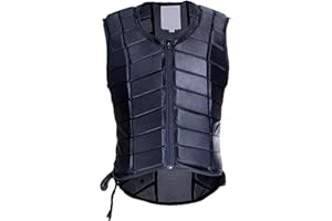harayaa Chaleco Ecuestre para Adultos con protección Acolchada, Color Negro, Transpirable
