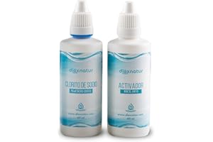 Dioxnatur® Kit de production de dioxyde de chlore 60ml - Chlorite de sodium 25% et acide chlorhydrique (HCI) 4% - Désinfectant pour eau potable - Non destiné à la consommation humaine (direct)