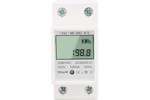 LIEBEWH Single Phase Energy Meter, 5-80A DDM15SC LCD Digital Display Single Phase DIN-Rail Electronic Energy KWh Meter