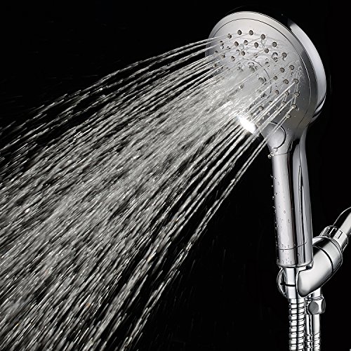 Lifewit Duschkopf 3 Strahlarten 2m Schlauch Handbrause 12cm Brausekopf Multifunktional Regenbrause Wasserfall für Badezimmer Chrom Silber - 3