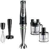 Braun MQ9187XLI MultiQuick9 Minipimer, Frullatore ad Immersione dotato di frusta a filo, Tritatutto da 500ml,Robot da cucina 