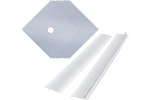 8 Pcs Gas Hob Covers for Gas Cookers, MSDADA Reusable Stove Burner Covers with 2 Pcs 25” Stove Counter Gap Cover, Non-Stick Gas Hob Range Protectors, Induction Hob Protector Mat(8 Silver+2 White)