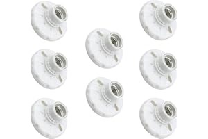 U/D Portalámparas de Bombilla E27 Techo Casquillo 8PCS Boca de Cerámica E27 Round Plastic Base, Base De La Bombilla, para Almacenes, Garaje, Sótano, Balcones, Pasillos, Blanco