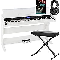 FunKey DP-88 II Pianoforte digitale bianco, set con panchetta, cuffie e guida (tedesco)