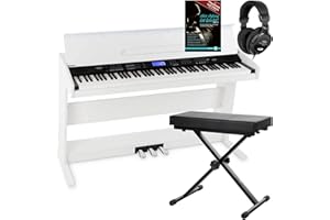 Piano digital FunKey DP-88 blanco set con auriculares, banco y manual
