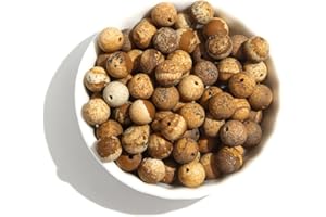 ACYUNLEI Natural Matte Stone Beads 8mm Brown Picture Jasper Round Gemstone Beads Spacer Charm Energy Healing Beads DIY for Bracelet Necklace Earrings Jewelry Making