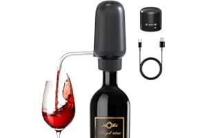 BANGDILS Aireador y vertedor de vino eléctrico, decantadores de vino automáticos inteligentes, dispensador de vino recargable con cable USB, los mejores regalos de vino