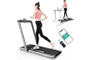 GEARSTONE Tapis roulant elettrico 1-15km/h,con Bluetooth,APP e doppio display LED,velocità massima 15 km/h,Tapis roulant pieghevole con corrimano e telecomando,fitness in casa e in ufficio