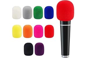 PMELCXD Cubierta de micrófono de color 10P, parabrisas de micrófono de espuma, KTV y cubierta de micrófono de escenario portátil de rendimiento escénico