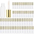 Nicoone Lip Gloss Tubes, 45Pcs 1. 2ml Mini Refillable Empty Lip Gloss Tubes with Wands and Rubber Ring, Lipstick Bottle Container Dispenser for Diy Lip Gloss, Lip Balm, Cosmetic (Gold)