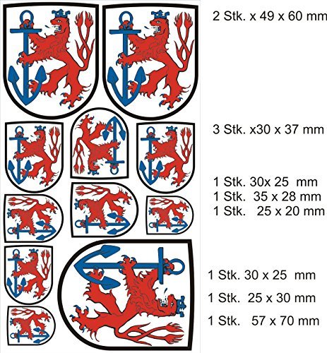 Preisvergleich Produktbild Wappen SET Schild Düsseldorf Aufkleber