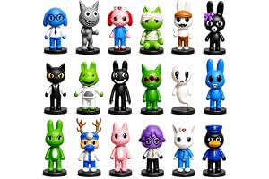 Kouipoie 18 stycken djursjukdomsfigurer set för barn och fans | 3-tums spelinspirerade veterinärklinik figurer för rollspel, samling och kreativa äventyr gjorda av robust ABS-material.