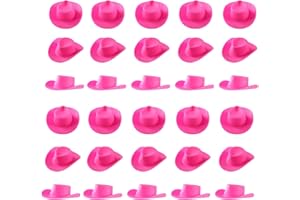 Cayway 30 Pz Mini Cappello in Plastica Mini Cappello per Feste in Costume per Decorazioni, Casa Delle Bambole in Miniatura Cappelli per La Festa, Torta, Mini Decorazione Del Giardino,Rosa