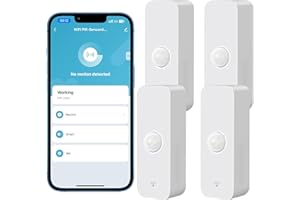 Comboss Sensor de Movimiento WiFi, Sensor de Movimiento Inteligente, Sensor de Presencia, Funciona con Alexa App, Dispositivos Echo (4 Pack)