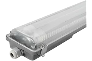 Ledvion - Lot de 2 Armatures LED 120CM, 24 Watts, 4000K, 3840 Lumens, IP65, Incl. Tube LED, 160 Lm/W, Inox, +75 000 heures, Anti-poussière et Antidéflagrant
