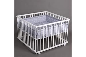 TIGGO Laufgitter Laufstall Babylaufstall 100x100cm Baby Krabbelgitter inkl. Stoffeinlage 49266-02