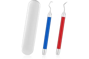 BTFO 2 x LED Weeding Tool for Vinyl, Illuminated Vinyl Weeding Tools with Light, Illuminated Weeding Tools with Hooks, 2 Colours for DIY Crafts, Silhouettes, Cameos (Mix, Red, Blue)