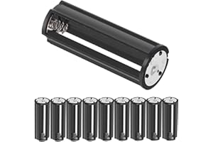 Xiatiaosann Support de piles AAA pour lampe torche, boîtier de stockage de 10 piles, piles AAA 4,5 V 3 x 1,5 V pour lampe de poche, cylindrique noir