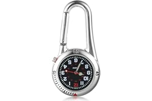 ERTLUTW Taschenuhr Mit Karabiner Befestigung Karabineruhr Taschenuhr mit Karabiner Leuchtendes Analog Quarz Uhr mit Zifferblatt für Ärzte Krankenschwestern, Unisex Taschenuhr für FOB-Armbanduhr (Blau)