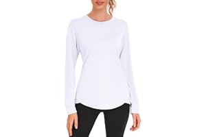 PINSPARK Camicia Sportiva da Donna a Maniche Lunghe Camicia Funzionale Camicia da Corsa Traspirante Palestra Yoga Top da Corsa Autunno S-XXL