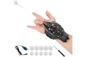 YeGang Spider Web Wrist Toy-Rope Launcher, USB Recharger, Spider Shooters, Role-Play Great Gift for Man and Kids (Black), One Size