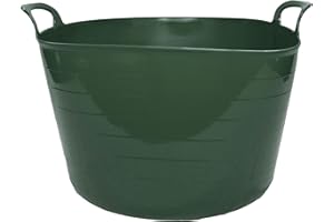Neat. 75L Flexi Tubs - Versatile Large Garden Tubs with Handles, Handy Builders Heavy Duty, Bath & Flexi Bucket, Durable Bucket for Home & Garden (Dark Green - Pack of 1)