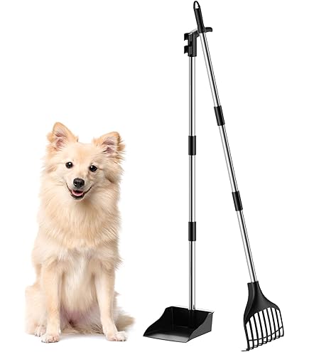 Ormalla Pooper Scooper Swivel Bin & Rake & Spade with 60 Waste Bags, Heavy Duty Dog
