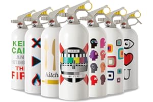 EXTINGUA Estintore Casa Omologato ABF 1 kg Estintore Schiuma Presa Antipanico Regalo Uomo Donna per Uso Domestico, Cucina, Auto, Barca, Mini Estintore per Interni, 1 pz