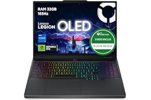 Lenovo Legion 5 15IRX10 - Ordinateur Portable Gaming 15.1'' OLED WQXGA 165Hz (Intel Core i7-13650HX, RAM 32Go, SSD 1To, NVIDIA RTX 5070 8GB, Windows 11) Clavier rétroéclairé AZERTY Français - Noir