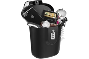 HURINAN Portable Anti-Theft Lock Box, Portable Security Lock Bag, Mobile Travel Safe & Beach Safe with Numbers to Keep Your Valuables Temporarily Secure. (Black)