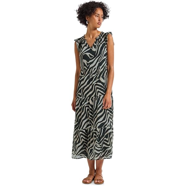 STREET ONE ärmelloses Midi-Kleid Aus Viskose - Mit Rundhals Cut-Out & Rücken-Schlitz