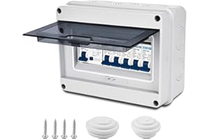 Acboor Coffret Electrique, 63A 4 Voies Tableau Electrique Etanche Exterieur ABS Surface en Plastique Boite de Boitier Etanche Electrique Exterieur
