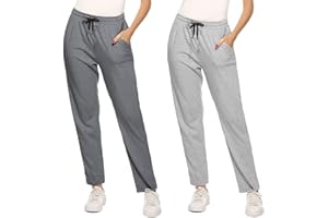 FGFD&OU Pantaloni Donna Cotone Pantaloni Sportivi Joggers Elasticizzato Pantaloni da Tuta Donna per Jogging Fitness Sport Yoga Pantaloni Lunghi per Estivi e Inverno
