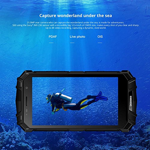 Telefonia Mobile DOOGEE S60 IP68 Impermeabile Android 7.0 4G Memoria RAM 6 GB + ROM 64 GB con Display Grande da 5,2 Pollici
