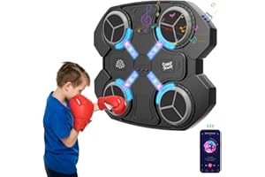 AVCXEC Music Boxing Machine, Smart Boxing Machine with Bluetooth Connection, Wall Mounted Electronic Intelligent, Boxing Target with Boxing Gloves for Adult Kid Home Exercises for Home, Indoor and Gym