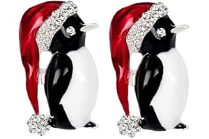 PINICECORE Zonster 2 Stücke Brosche Pinguin Kristallstift Tier Muster Revers Pin Pin Abzeichen Schmuck Schal Schal Clip Damen Schmuck