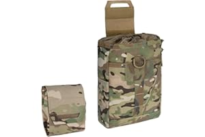 IDOGEAR Pochette de Décharge Tactique Pochettes à Cordon pour Ceinture Tactique Gilet Sac à Dos Pochette Utilitaire Pliable