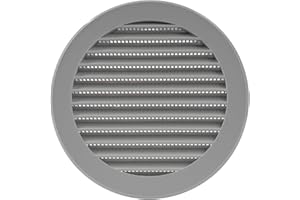 Vent Systems Szara osłona wentylacyjna 13 cm (12 cm) – okrągła osłona kratki wentylacyjnej – wbudowana moskitiera – otwory wentylacyjne HVAC do łazienki, domowego biura, kuchni