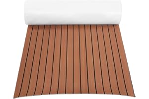 lyrlody Marine Flooring,Faux Teak Foam Flooring Pad Eva Boat Decking Sheet Synthetic Teak Boat Decking Sheet EVA Foam Water Proof for Yacht Teak Boats,240×90×0.6cm