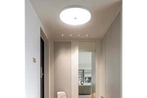 TiooDre Led Motion Sensor Ceiling Light, 18W 6000k Motion Sensor Lights Indoor Daylight White- Waterproof Sensor Ceiling Lamp for Bathroom Hallway Stairway Porch Corridor Garage (A)