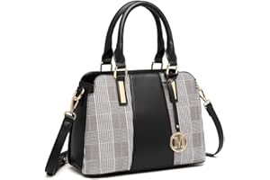 Miss Lulu Handbag Women Retro Stripes Crossbody Bags Elegant Stitching Shoulder Bag Faux Leather