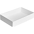 Amazon Basics Rectangular Plastic Organizer Accessory Tray, 24 x 17 x 5 cm, White