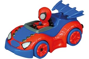 Carrera 20065032 Spidey pojazd w skali 1:50 ekscytujące przygody na torze wyścigowym wierne wzornictwo licencja Marvela w zestawie 1 pojazd gotowy do użycia i wielogodzinnej zabawy
