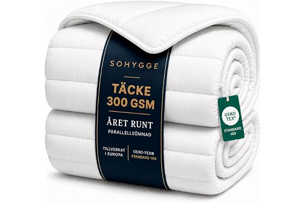SOHYGGE Täcke Tempererad - 100% Mikrofiber - Certifierad enligt Oeko-TEX® - Mjuk och Miljövänlig - 100% Återvunnen, Från Plastflaskor (Alla säsonger, 220 x 240 CM)