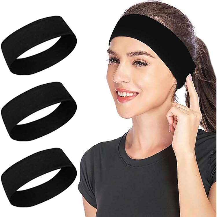 Lot De 5 Bandeaux De Sport Femme - Matière Absorbante 95% Polyester, élastique Anti-dérapant - Idéal Pour Yoga, Course, Entraînement | Plusieurs Couleurs Disponibles