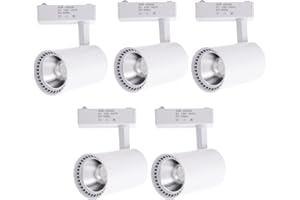Jandei - Pack x5 Foco Techo Led Carril 30W, Blanco Frio 6000K, 2200 Lúmenes, 220V 50-60Hz Monofásico, Aluminio Vestidor, Escaparate, Tienda, Oficina. Color Blanco