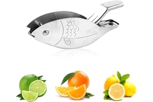 HyzaPhix Spremiagrumi manuale in acciaio inox a forma di uccello, spremiagrumi manuale per arancio limone, lime, melograno, agrumi (pesce) (pescare)