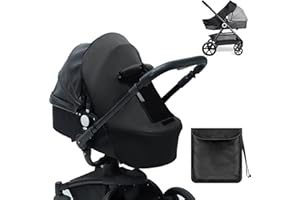 WINUOYANG Sun Shade for Pram, Universal Buggy Sunshade Pram Shade Cover with Viewing Window UV Protection Blackout Blind for Baby Prams, Pushchairs and Stroller